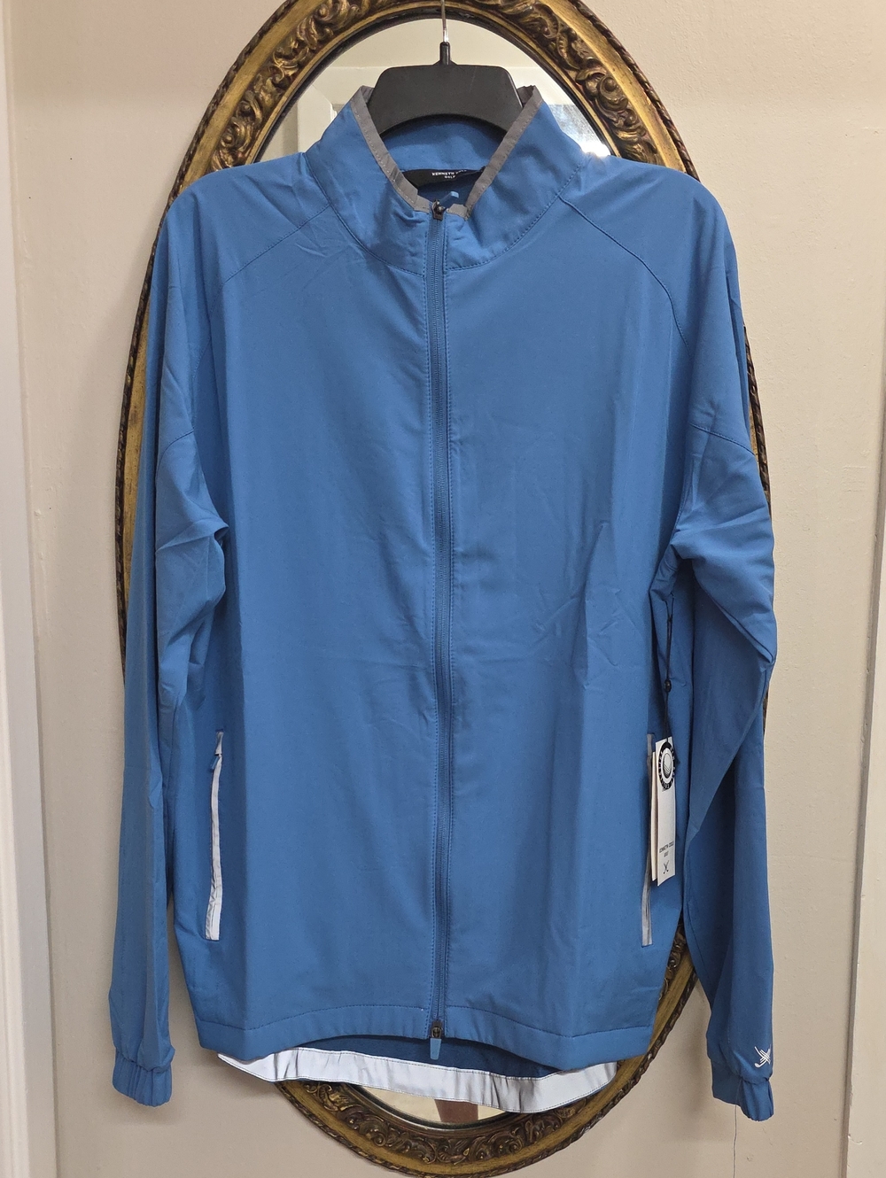 NWT Kenneth Cole Blue Golf Full-Zip Jacket Medium Reflective LightWeight